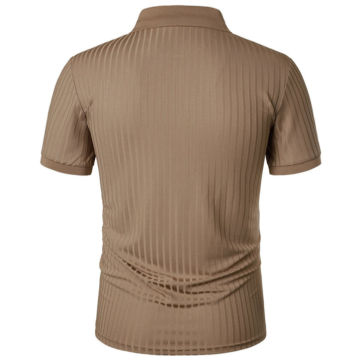 Wygodna i stylowa męska koszulka polo z guzikami – Nevan-Khaki-S-Trend Polska