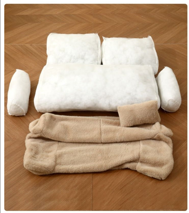 Wygodna sofa dla zwierząt - ComfortNest-Khaki-M-55cm-Trend Polska