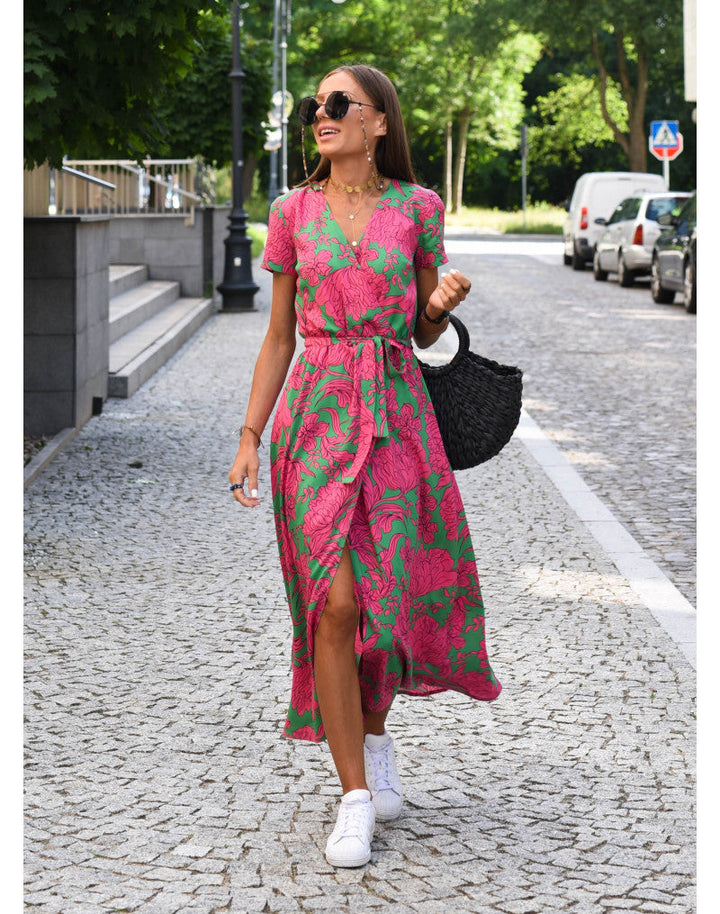 Wygodna sukienka letnia - Lina-Różowy-S-Trend Polska
