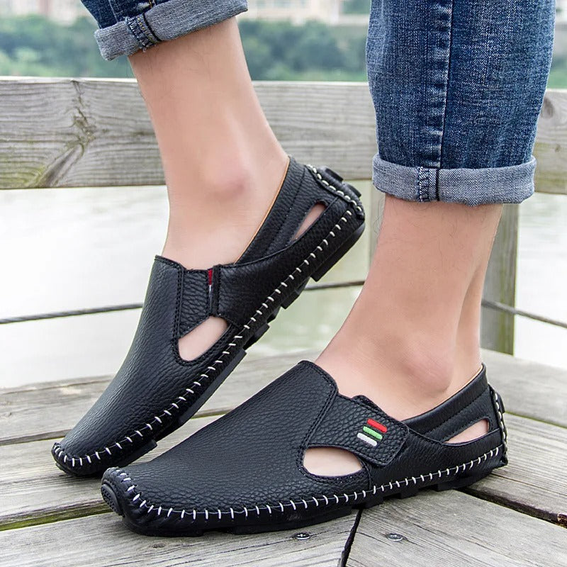 Wygodne buty typu slip-on dla mężczyzn – lekkie i oddychające – Matteo-Czarny-37-Trend Polska