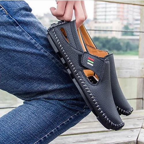 Wygodne buty typu slip-on dla mężczyzn – lekkie i oddychające – Matteo-Czarny-37-Trend Polska