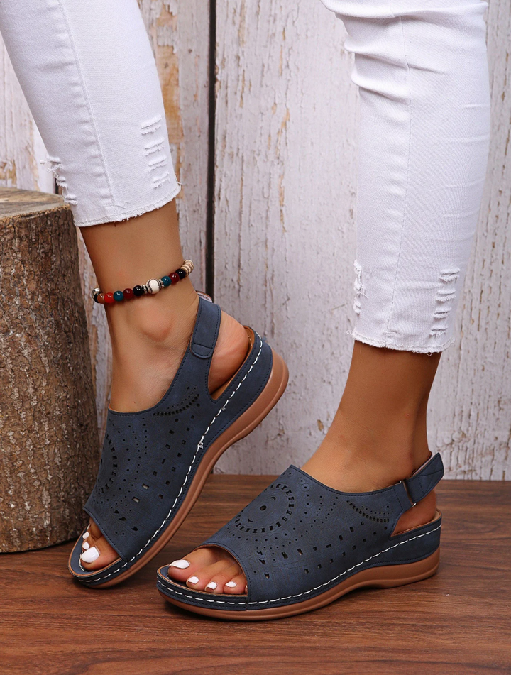 Wygodne damskie buty ortopedyczne na lato z 3-punktowym wsparciem – Mira-Niebieski-35-Trend Polska