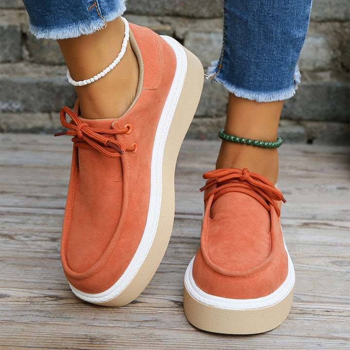 Wygodne damskie buty sznurowane z amortyzacją - Aveline-Pomarańcza-35-Trend Polska