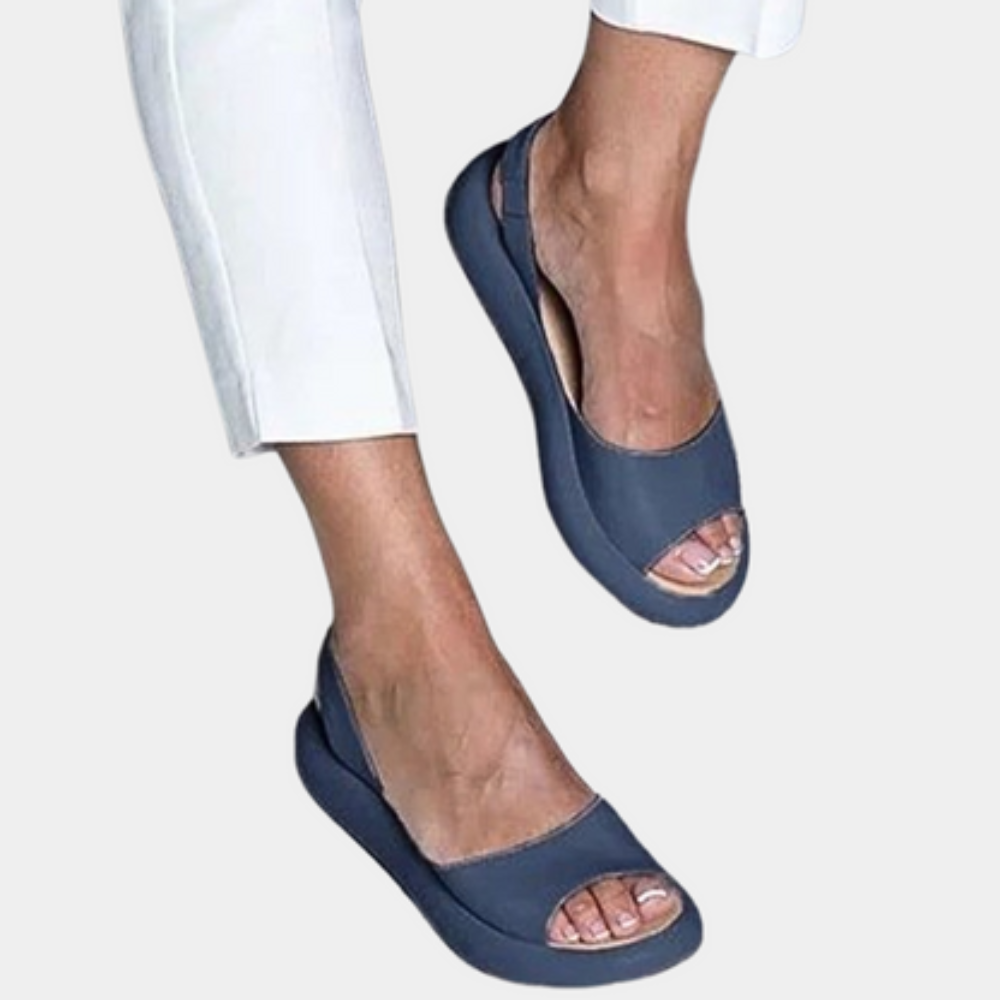 Wygodne damskie letnie buty z grubą podeszwą – Tilda-Niebieski-35-Trend Polska