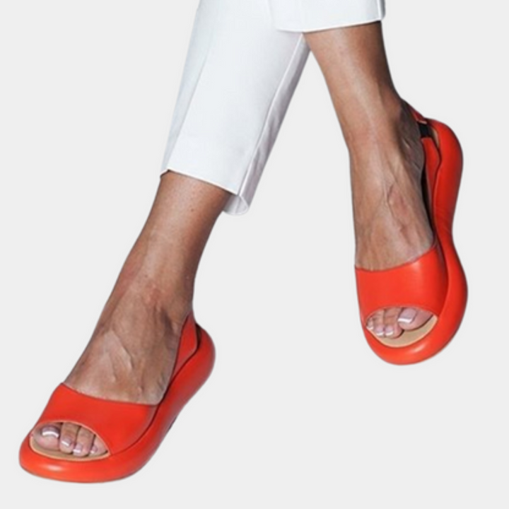 Wygodne damskie letnie buty z grubą podeszwą – Tilda-Pomarańczowy-35-Trend Polska