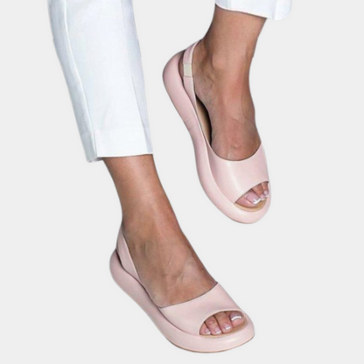 Wygodne damskie letnie buty z grubą podeszwą – Tilda-Różowy-35-Trend Polska