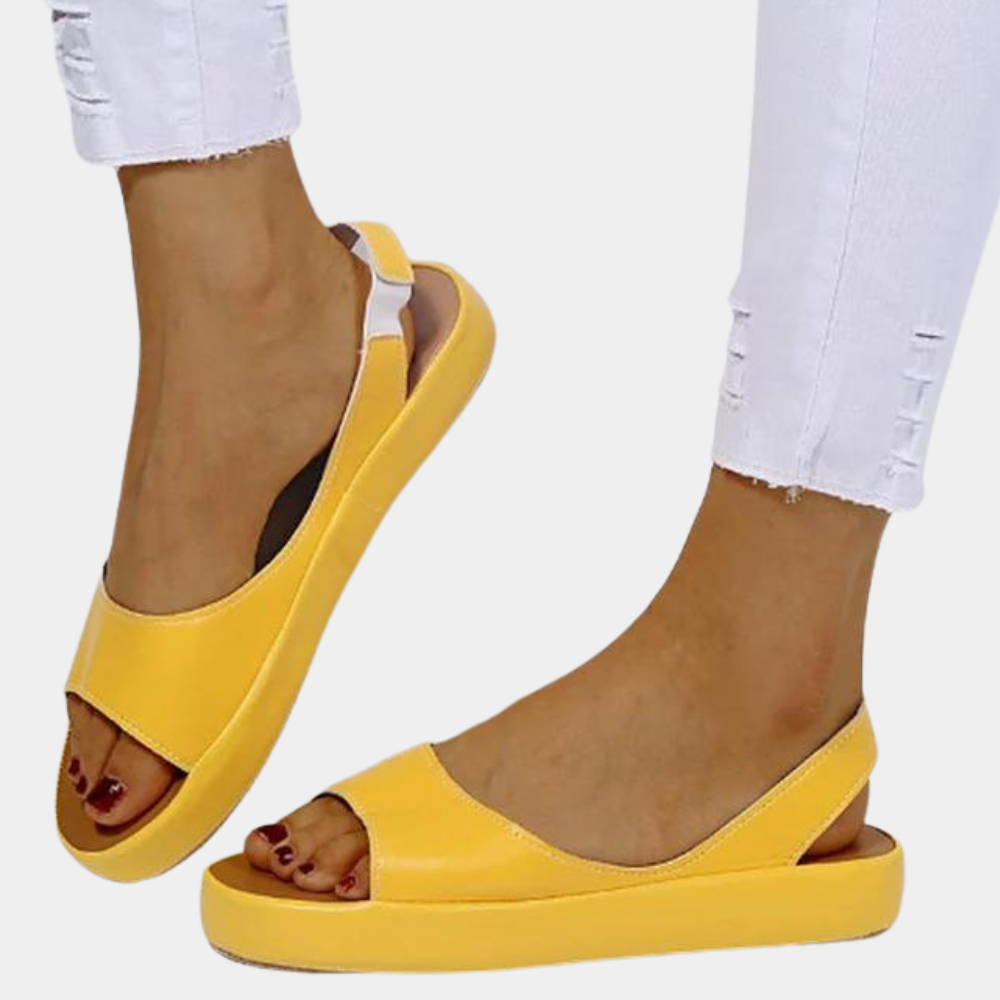 Wygodne damskie letnie buty z grubą podeszwą – Tilda-Żółty-35-Trend Polska