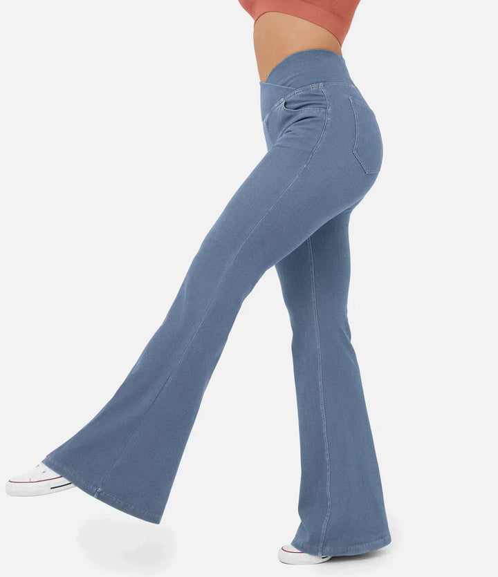 Wygodne dżinsy z wysokim stanem Curvy - Aria-Jasnoniebieski-S-Trend Polska