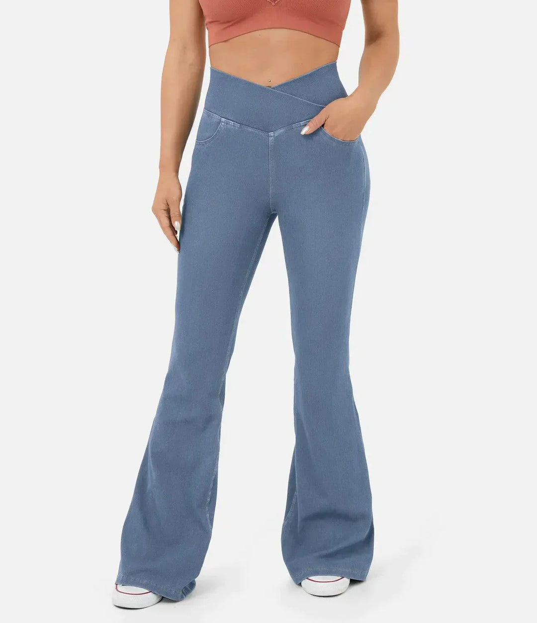 Wygodne dżinsy z wysokim stanem Curvy - Aria-Jasnoniebieski-XS-Trend Polska