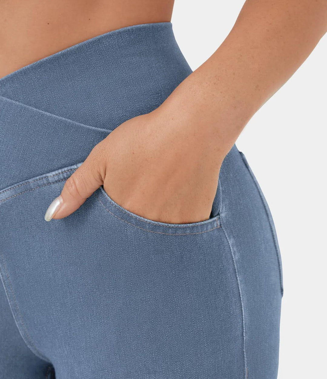 Wygodne dżinsy z wysokim stanem Curvy - Aria-Jasnoniebieski-XS-Trend Polska