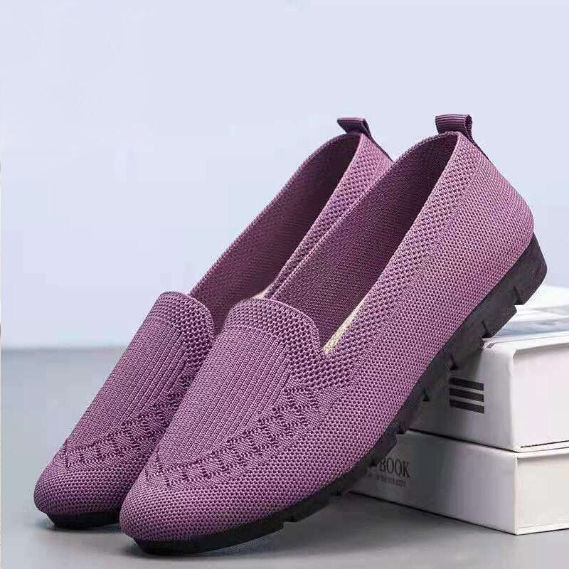 Wygodne i oddychające damskie buty slip-on na co dzień z wsparciem dla łuku stopy – Leona-Liliowy-35-Trend Polska