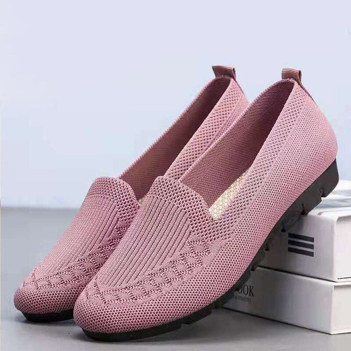 Wygodne i oddychające damskie buty slip-on na co dzień z wsparciem dla łuku stopy – Leona-Różowy-35-Trend Polska