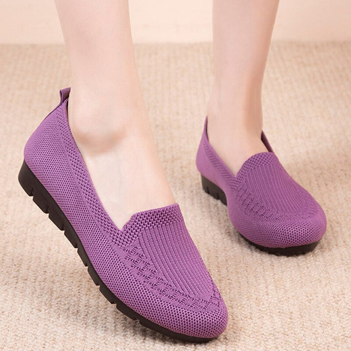 Wygodne i oddychające damskie buty slip-on na co dzień z wsparciem dla łuku stopy – Leona-Różowy-35-Trend Polska