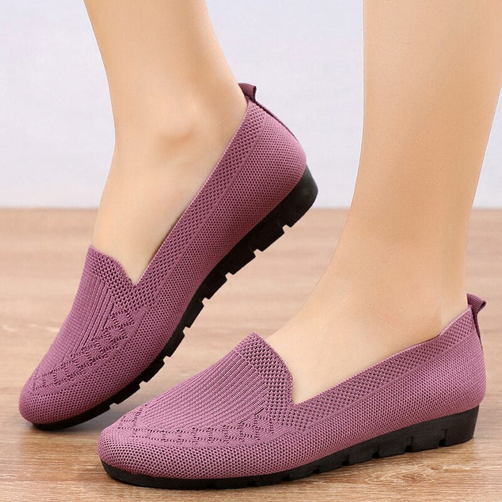 Wygodne i oddychające damskie buty slip-on na co dzień z wsparciem dla łuku stopy – Leona-Różowy-35-Trend Polska