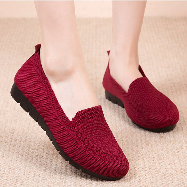 Wygodne i oddychające damskie buty slip-on na co dzień z wsparciem dla łuku stopy – Leona-Różowy-35-Trend Polska
