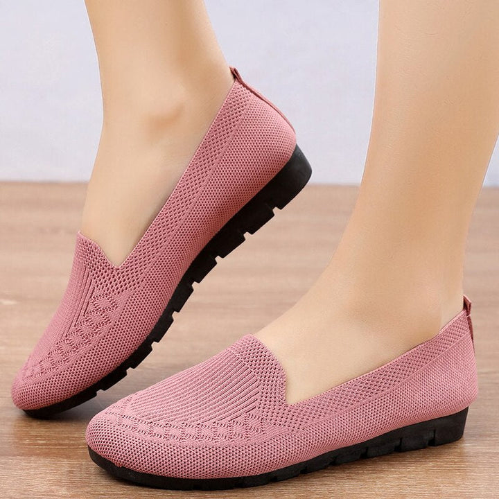 Wygodne i oddychające damskie buty slip-on na co dzień z wsparciem dla łuku stopy – Leona-Różowy-35-Trend Polska