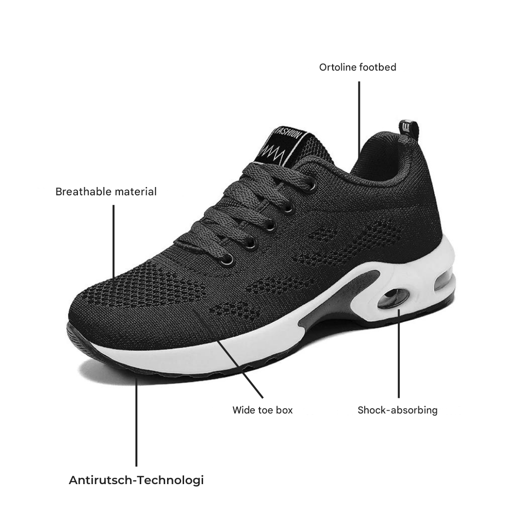 Wygodne i oddychające ortopedyczne sneakersy dla kobiet – Marlene-Czarny-35-Trend Polska
