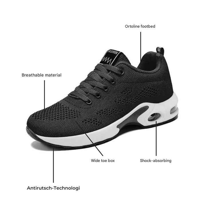 Wygodne i oddychające ortopedyczne sneakersy dla kobiet – Marlene-Czarny-35-Trend Polska
