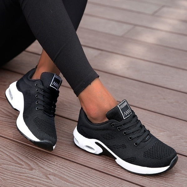 Wygodne i oddychające ortopedyczne sneakersy dla kobiet – Marlene-Czarny-35-Trend Polska