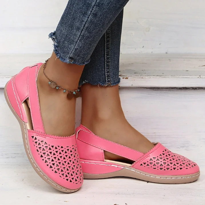 Wygodne letnie buty dla kobiet - Melina-Ciemnoróżowy-35-Trend Polska