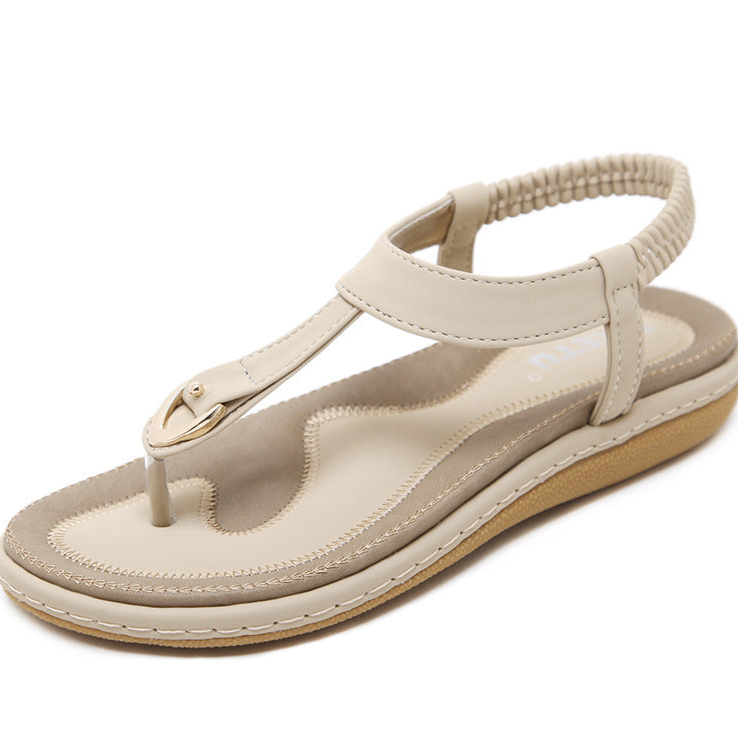 Wygodne letnie buty na obcasie dla kobiet – Marisa (Teraz 1+1 gratis!)-Beżowy-36-Trend Polska