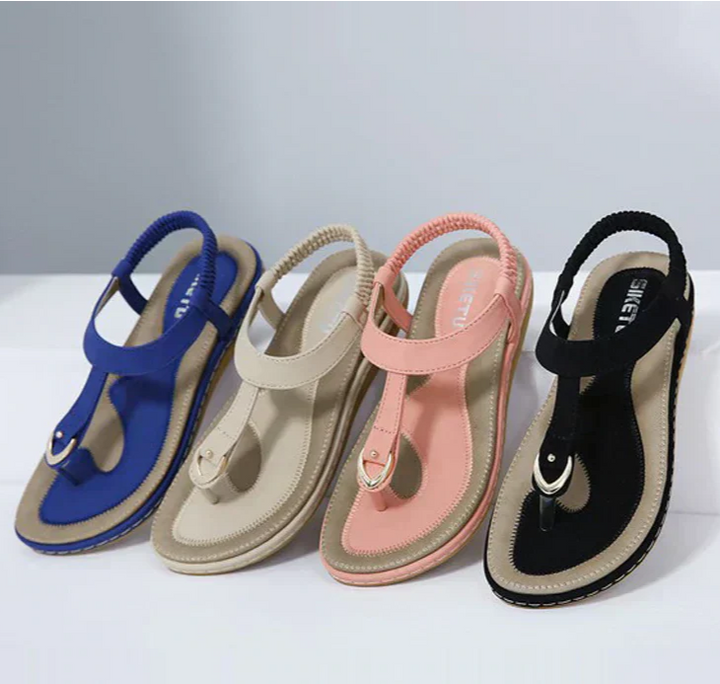 Wygodne letnie buty na obcasie dla kobiet – Marisa (Teraz 1+1 gratis!)-Beżowy-36-Trend Polska