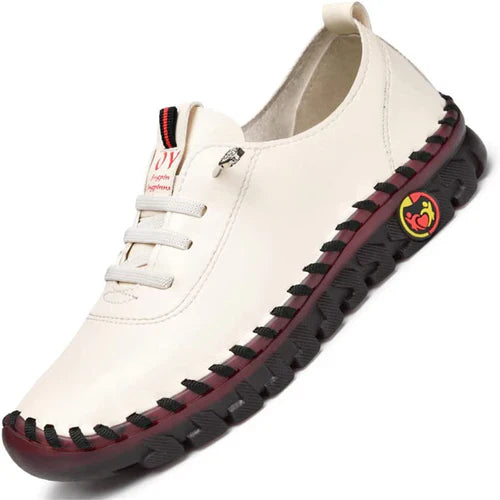 Wygodne płaskie damskie loafersy – Ella-Biały-35-Trend Polska
