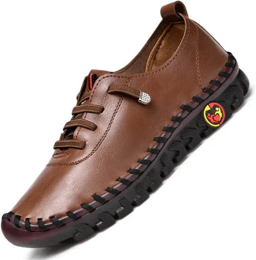 Wygodne płaskie damskie loafersy – Ella-Brązowy-35-Trend Polska