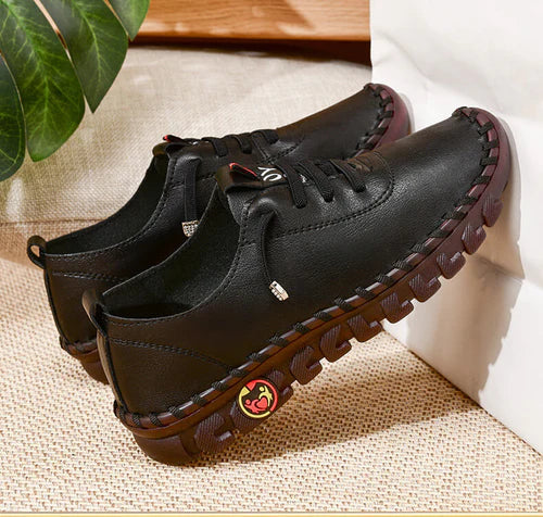 Wygodne płaskie damskie loafersy – Ella-Czarny-35-Trend Polska