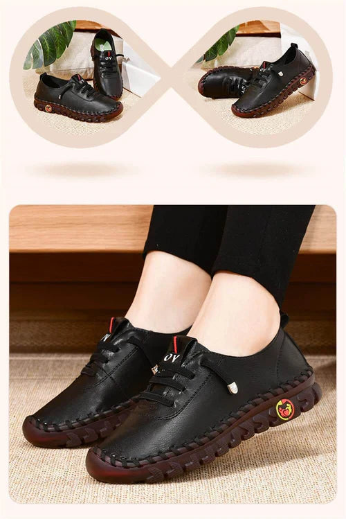Wygodne płaskie damskie loafersy – Ella-Czarny-35-Trend Polska