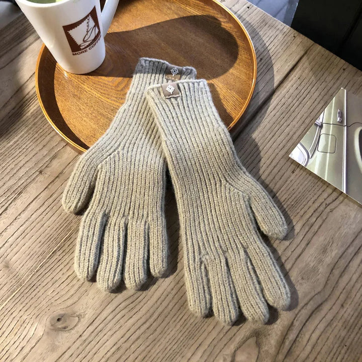 Wygodne rękawiczki damskie - Isolde-Khaki-Trend Polska