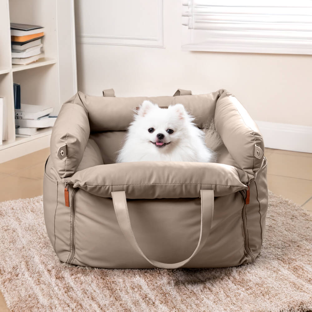 Wygodne siedzenie samochodowe dla psów - PawLuxury-Pomarańczowo-zielony-Trend Polska