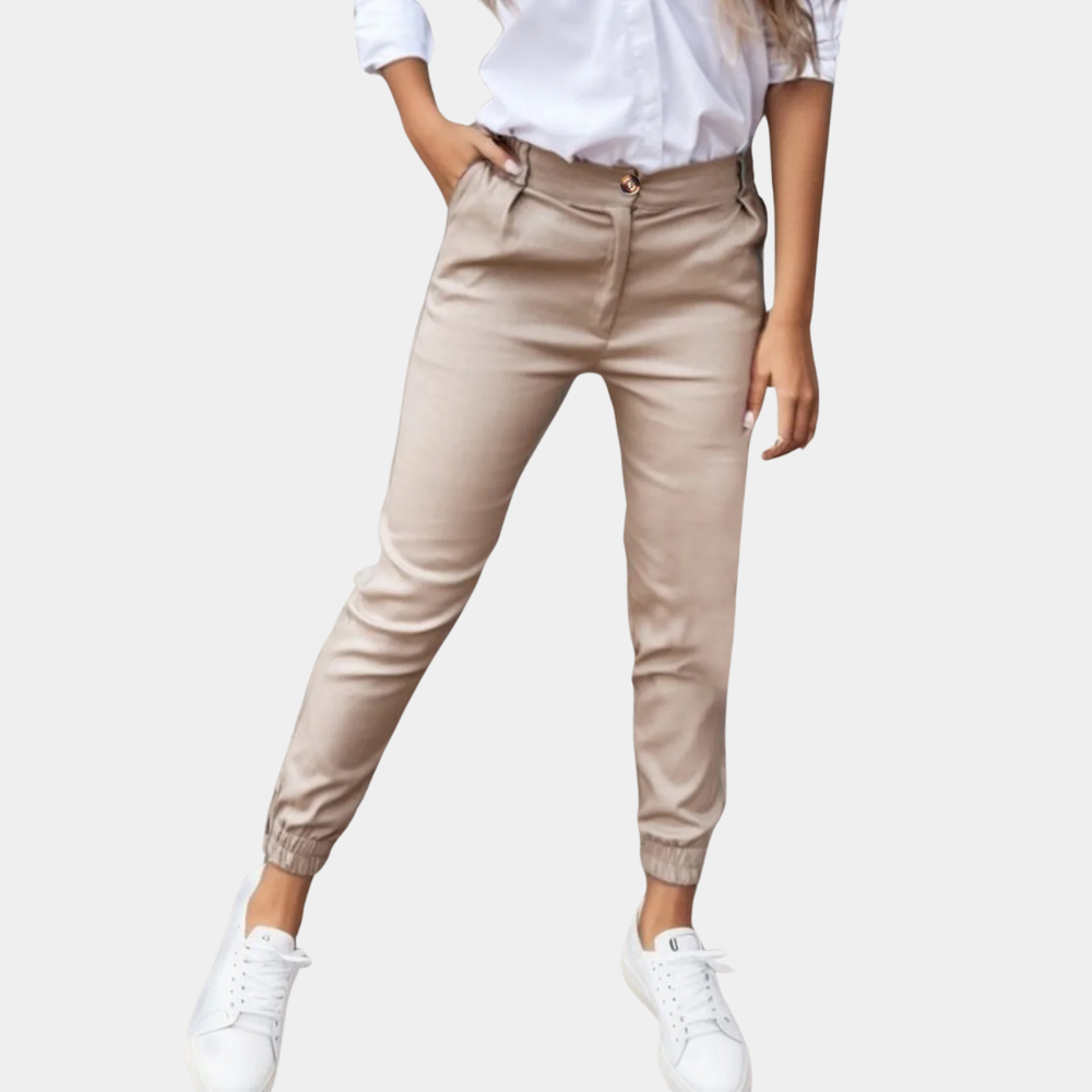 Wygodne spodnie damskie - Amelia-Khaki-S-Trend Polska