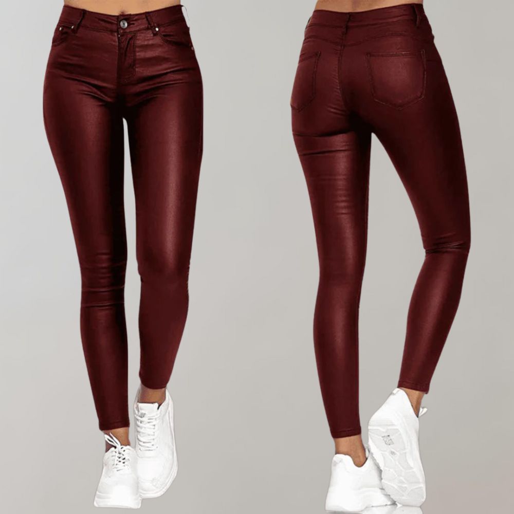 Wygodne spodnie damskie - Sienna-Czerwony-S-Trend Polska