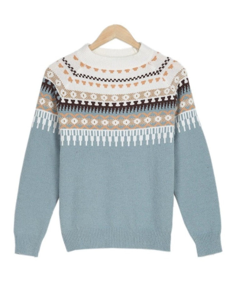 Wygodne swetry damskie - CozyKnit-Niebieski-S-Trend Polska