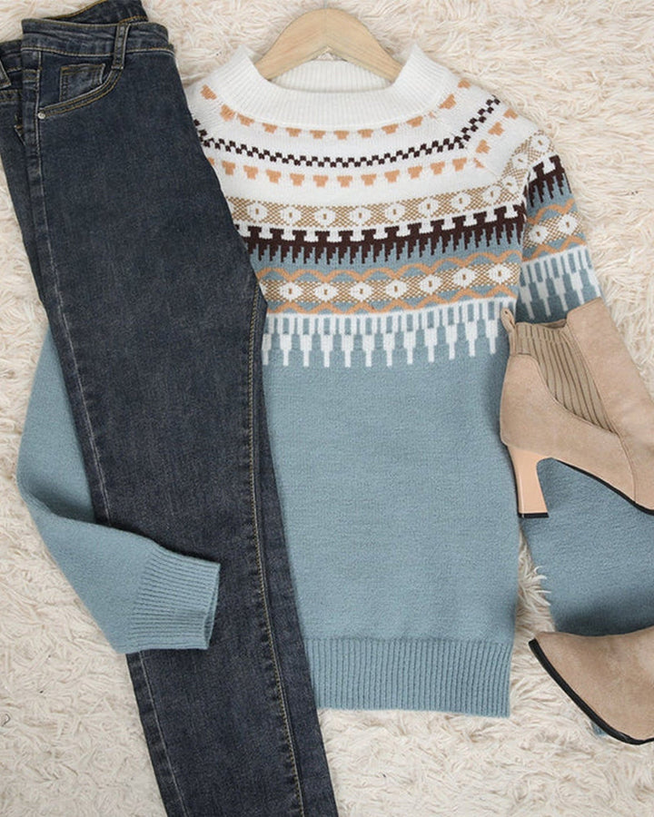 Wygodne swetry damskie - CozyKnit-Niebieski-S-Trend Polska