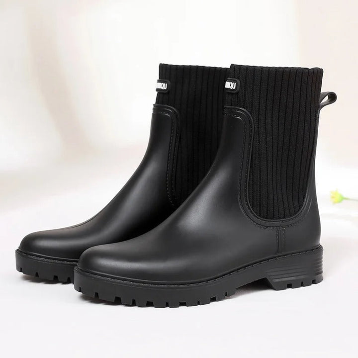 Wygodne Wodoodporne Damskie Kalosze - Livia Rain Luxe-Czarny-36-Trend Polska