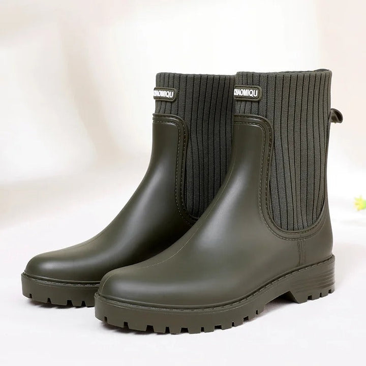 Wygodne Wodoodporne Damskie Kalosze - Livia Rain Luxe-Zielony-36-Trend Polska