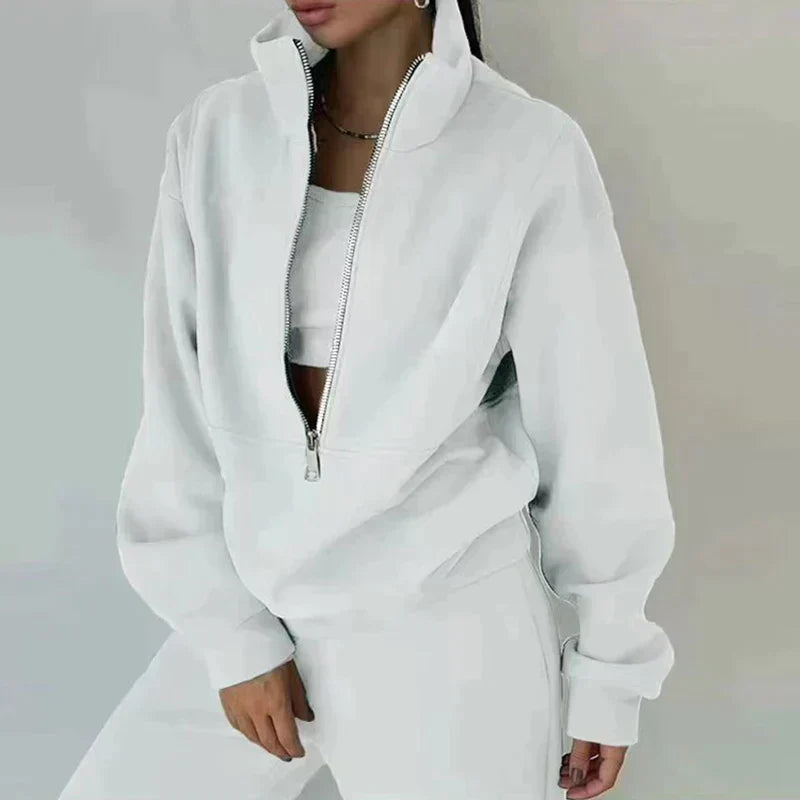 Wygodny Damski Dres - Ava-Biały-S-Trend Polska