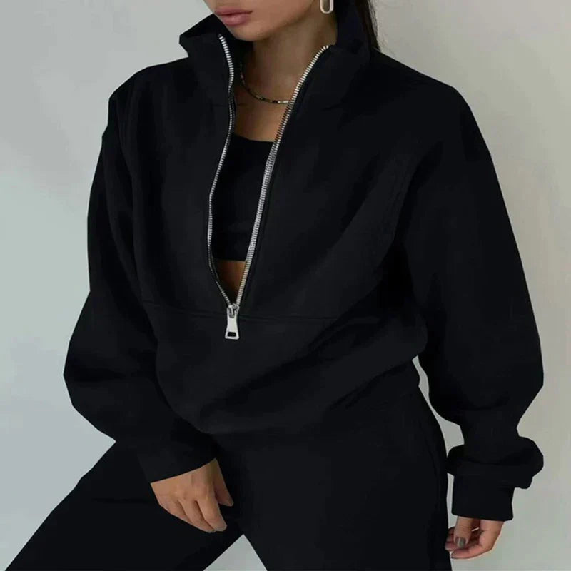 Wygodny Damski Dres - Ava-Czarny-S-Trend Polska