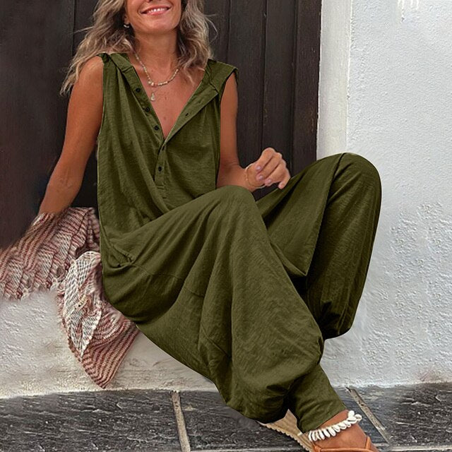 Wygodny damski kombinezon – Nova-Khaki-S-Trend Polska