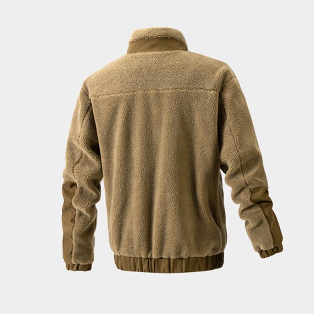 Wygodny męski płaszcz wełniany - Thomas-Khaki-M-Trend Polska
