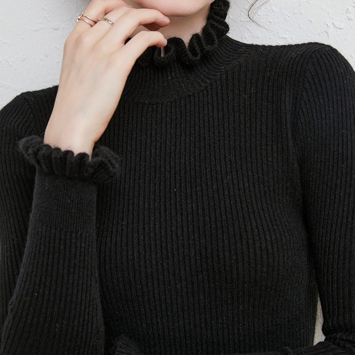 Wygodny sweter damski z kaszmiru - Aurélie-Czarny-S-Trend Polska