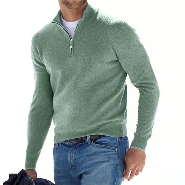 Wygodny sweter męski - Bradley-Zielony-M-Trend Polska
