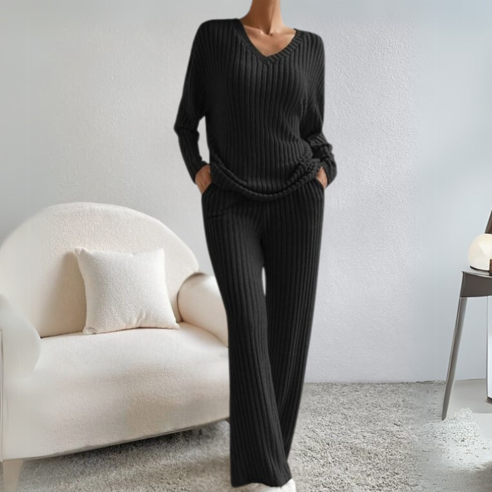 Wygodny zestaw do lounge'u dla kobiet - Maren-Czarny-XS-Trend Polska