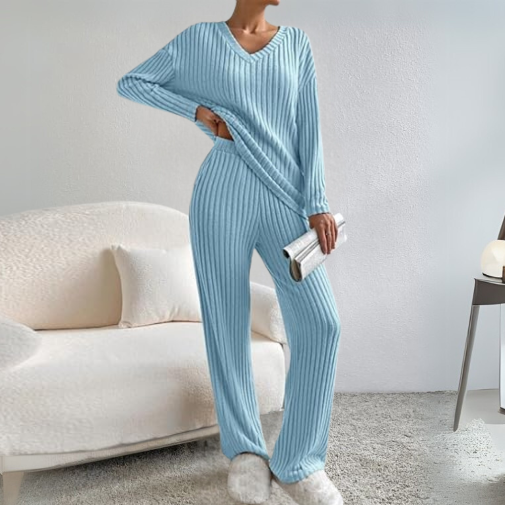 Wygodny zestaw do lounge'u dla kobiet - Maren-Niebieski-XS-Trend Polska