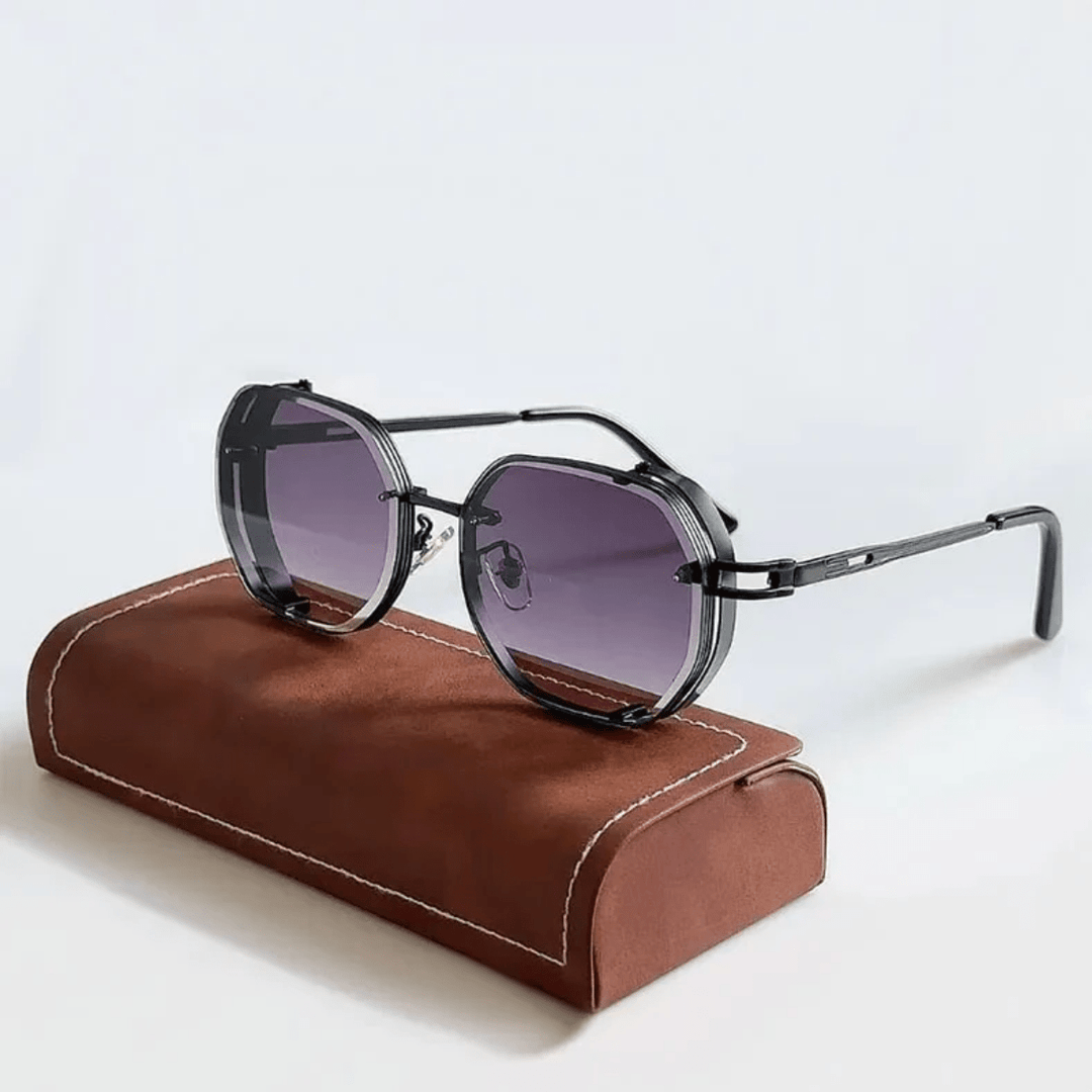 Wysokiej jakości męskie okulary przeciwsłoneczne z elegancką ramką – UrbanValence-Liliowy-Trend Polska