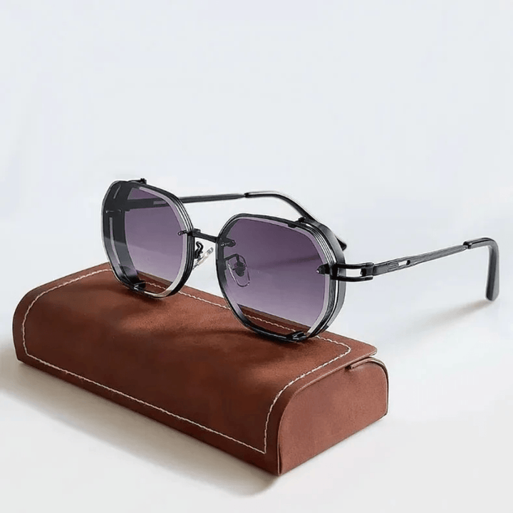 Wysokiej jakości męskie okulary przeciwsłoneczne z elegancką ramką – UrbanValence-Liliowy-Trend Polska