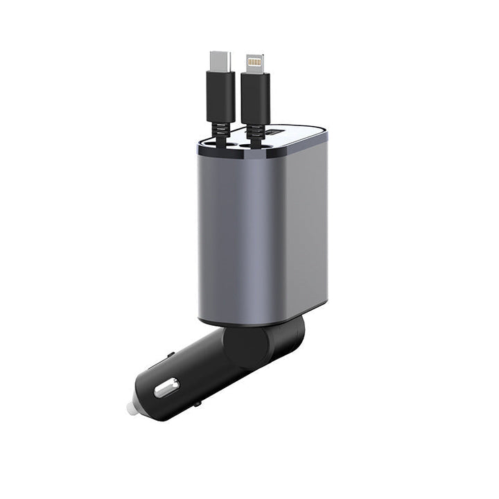 Wysuwana ładowarka samochodowa – VoltEdge-USB-C + iPhone-Trend Polska