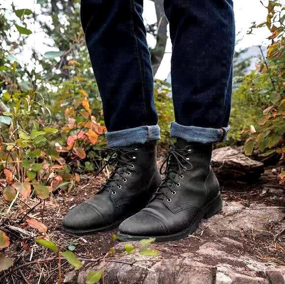 Męskie retro buty za kostkę wodoodporne z podeszwą antypoślizgową – Damian